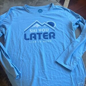 Life Is Good Women's Light Blue 'Ski You Later' Long Sleeve Tee
